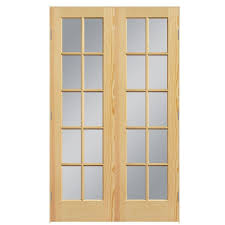 Masonite Prehung Solid Core 10 Lite Clear Glass Pine Interior Door Common 48 In X 80 In Actual 49 5 In X 81 5 In Lowes Com French Doors Interior Prehung Interior French Doors Pine Interior Doors