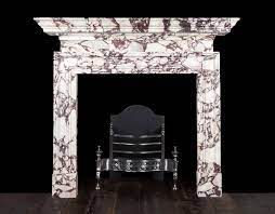Carved irish corbel marble fireplace by ryan & smith. Ryan And Smith Portavo Breccia Viola Marble Fireplace At 1stdibs