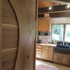 live edge oak kitchen wall screen