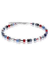 The new collection from coeur de lion combines vibrant designs and fine materials with mother nature's . Coeur De Lion 2838 10 0703 Women S Necklace Geocube Multi Colour Blue Red