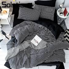 Black And White Striped Duvet Cover Queen Solstice Home Textile Black White Stripe Brief Bedding Set Boy Kid Girls Adult Linen Soft Duvet Cover Pillowcase Bed Sheet Queen