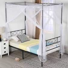 This canopy metal bed frame composed by 4 post, giving your bedroom an exciting new look. Vecelo Metal Canopy Bed Frame Twin Full Queen 3 Options Overstock 32500330 Twin