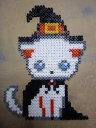 Perle Hama Chat Halloween Modeles De Toiles En Plastique Motifs Perler Perles Hama Pour Halloween