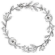 Black Clipart Black Flowers Handdrawn Wreath Clipart Etsy In 2020 Wreath Clip Art Wreath Drawing Black Flowers