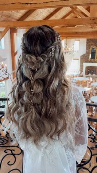 Braided Half Up Half Down Wedding Hair