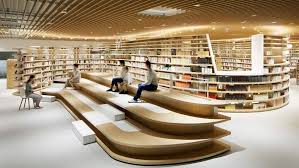 River Inspired Japanese Library Becomes A Favorite Meeting Point For Kids Public Library Design Library Architecture Bookstore Design