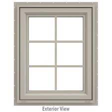 Jeld Wen 23 5 In X 29 5 In V 4500 Series Desert Sand Vinyl Awning Window With Colonial Grids Grilles Thdjw140000300 The Home Depot Casement Windows Jeld Wen Window Design