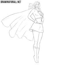 Add a cape in the background. How To Draw Supergirl