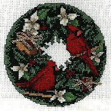 Free Cross Stitch Pattern Cardinal Bird Christmas Cardinal Wreath Cross Stitch Patterns Christmas Holiday Cross Stitch Christmas Cross Stitch