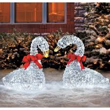 Sleek Christmas Outdoor Crystal Swan Led Lights Yard Art Lawn Garden Deco Outdoor Christmas Decorations Holiday Yard Decor Outdoor Christmas Decorations Lights