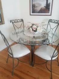 Steel dining table base, contemporary metal table base, modern metal legs for marble, glass. Glass Top Marble And Wrought Iron Base Dining Table And 4 Chairs Hardly Used Ebay