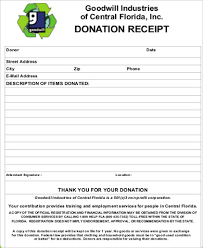 Goodwill Donation Receipt 13 Examples In Word Pdf