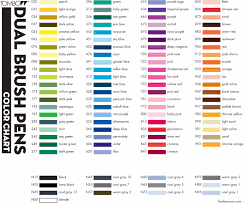 Tombow Abt Dual Brush Colouring Pens Colour Chart