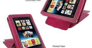 Amazon Com Roocase Magenta Leather Case Cover With 22 Angle Adjustable Stand For Barnes And Noble Nook Tablet Nookcol Leather Case Ebook Reader Case Cover