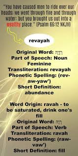 The Hebrew Word Revayah Rendered As Wealthy In Nkjv Means To Overflow After Your Suffering God Will Bring You Ou Sermon Notes Pastor Joseph Prince Sermon