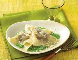 Mushroom Ravioli With Green Pea Puree Recipe Stuffed Mushrooms Mushroom Ravioli Pureed Food Recipes