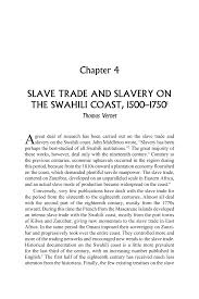 Pdf Slave Trade And Slavery On The Swahili Coast