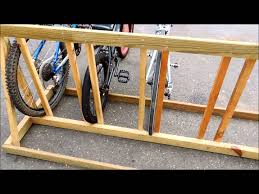 Make Your Own Bicycle Rack From Off The Shelf Wood Inexpensive And Easy To Construct I Ll Show You The Required Dimension Diy Bike Rack Bike Rack Bike Hanger