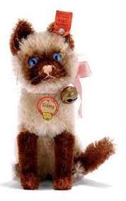 A Steiff Seated Siamy 3314 Maize And Brown Mohair Blue And Black Eyes Pink Stitching Whiskers Swivel Head Ino Steiff Plush Animals Vintage Teddy Bears