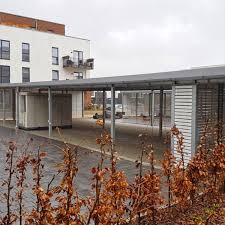 Individuelle Carportanlage Mit Fahrrad Und Mullhaus Grundach Light Carport Stahl Carports Und Carport