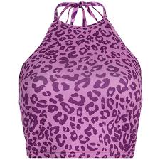 Fuchsia Leopard Print Halter Top In 2020 Crop Tops Women Crop Top Bustier Fashion