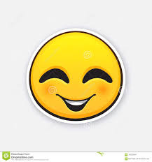 Viele können wir mittlerweile dank der emojis auch digital zum ausdruck bringen. Aufkleber Von Emoticon Fur Das Ausdrucken Des Gefuhls Der Freude Mit Lacheln Und Schielenden Augen Mustert Vektor Abbildung Illustration Von Ikone Auslegung 103229647