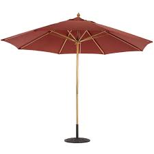 11 Deluxe Wood Market Umbrella W Light Wood Ipatioumbrella Com