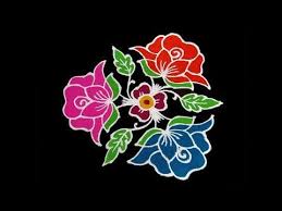 Simple Beautiful Rose Flower Rangoli 9x5 Middle Dots Rose Kolam Latest Flower Rangoli 2 Flower Rangoli Colorful Rangoli Designs Rangoli Designs With Dots