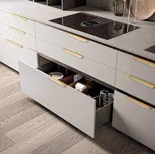 Brushed Brass Modern Cabinet Handles Concealed Kitchen Handle Etsy Cabinet Handles Modern Cabinet Handles Kitchen Handles