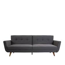 Sofa Cama De 3 Lugares Estofados Em Tecido De Cor Cinza Bracos De Madeira De Alta Resistencia Sofa De 3 Plazas Sofa Moderno Taburetes Diseno