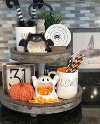 19 Rae Dunn Halloween Tiered Trays The Organized Dream Halloween Kitchen Decor Country Halloween Decor Country Halloween