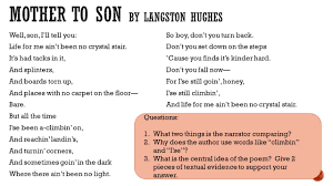 Mother To Son Analysis