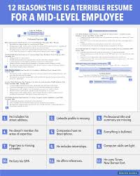 12 Reasons This Is A Terrible Resume For A Mid Level Employee Resume Updating Infographic Resume Resume Advice