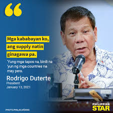 Lawyer and politician rodrigo duterte served seven terms as mayor of davao city in the philippines. Duterte Vouches For Chinese Vaccines But Says Lgus Can Choose Any Brand Senate To Continue Probe Onenews Ph