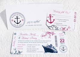 Fuchsia Navy Blue Anchor Swirls Ship Wheel Boat Cruise Ticket Wedding Invitati Boarding Pass Wedding Invitation Cruise Wedding Invitations Cruise Wedding