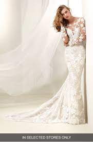 Pronovias Drafne Illusion Bodice Lace Mermaid Gown Nordstrom Wedding Dress Long Sleeve Long Sleeve Wedding Dress Lace Pronovias Wedding Dress