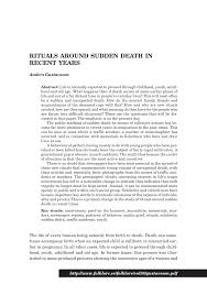 I en kommentar till den stora mängden dödsannonser, skriver tobias hübinette, forskare vid stiftelsen. Pdf Rituals Around Sudden Death In Recent Years