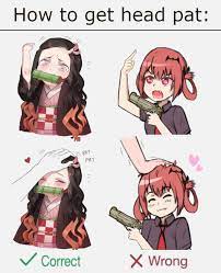 How to headpat demon girls | /r/Animemes | Headpat | Know Your Meme