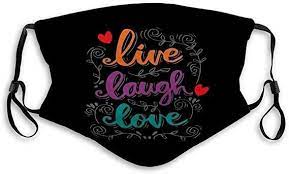 Adjustable Warm Face Scraf Live Laugh Love Lettering Motivational Quote Face Masks For Kids Mask For Kids Face Mask