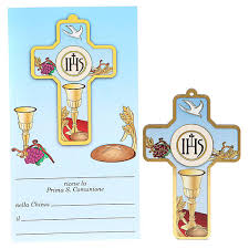 Classique croix d'or et colombe première carte de communion, parfait pour les garçons ou les filles. Croix Pvc Premiere Communion Avec Carte Souvenir Vente En Ligne Sur Holyart