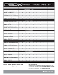 Shoulders Arms P90x P90x Workout Sheets P90x Workout Schedule Workout Sheets