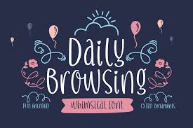 Download Daily Browsing Font By Situjuh Creative Fabrica Whimsical Fonts Monogram Fonts Free Svg SVG Cut Files