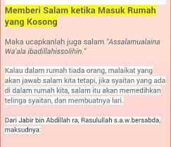 Memberi Salam Ketika Masuk Rumah Yang Kosong Doa