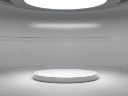 What to do with a white living room? Pedestal For Display In Empty White Room With Lights From Above Blank Product Stand White Room Empty White Room Cosmetics Ad