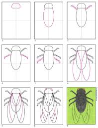 Kids coloring is an online educational website for moms & dads seeking fun activities for their children. Easy How To Draw A Cicada Tutorial And Cicada Coloring Page Art Projects For Kids