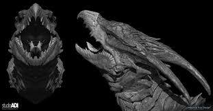The Following Images Show The Final Sculpt For Rodan S Head With Black Amp White Polypaint Color Added In Zbrush Monster Concept Art Godzilla Kaiju Art