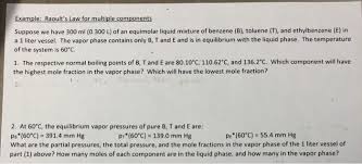 If it does either of these things, you have to treat raoult's law with great care. Solved Example Raoult S Law For Multiple Components Supp Chegg Com