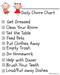 Free Printable Chore Charts 10 Ideas For School Age Kid