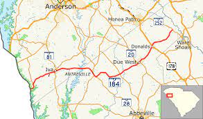 Due West South Carolina Map South Carolina Highway 184 - Wikipedia
