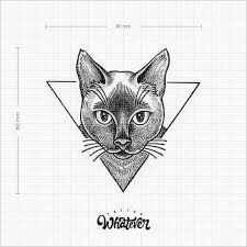 Geometrique Chat Tatouage Temporaire Disponible En 2 Tailles Noir Et Blancs Grand Tatouage Cat Tattoo Animal Tattoos Inspirational Tattoos
